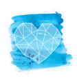 Watercolor and geometry heart vector image