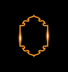 Black islamic frame border design template Vector Image