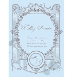 Vintage Wedding Card vector image