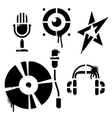 Stencil music icons vector image