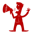 MAn in office clothes with loudspeaker vector image