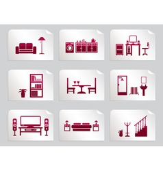 Furniture stickers vector image