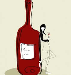 Woman with bottle vector image