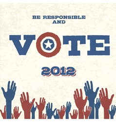 Vote retro poster vector image