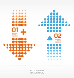 Dots arrows orange and blue color vector image