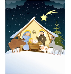 Christmas nativity scene vector image