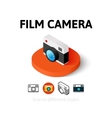 Film camera icon in different style vector image