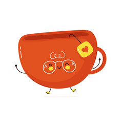 Happy cute smiling funny coffee paper cup Vector Image