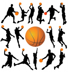 Basketball player and ball vector image