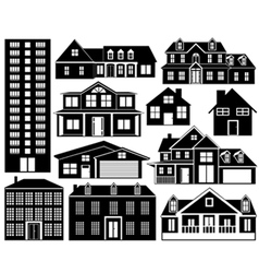 House silhouettes set vector image