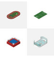 Isometric lifestyle set of run stadium fighting Isometric lifestyle set of run stadium fighting vector image