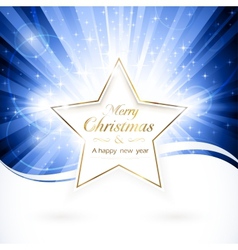 Golden christmas star vector image