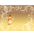 Ornate background with snowman vector image