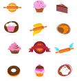 Food and kitchen icons bakery series vector image