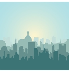 Modern city skyline silhouette Modern city skyline silhouette vector image