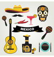 Set of mexican icons vector image