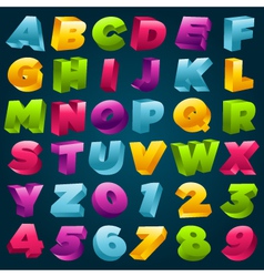 Colorful 3D Alphabet and Numbers vector image