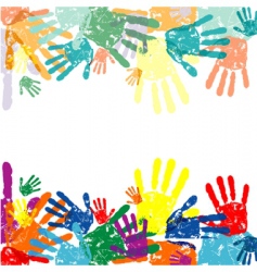 Vector hand prints background vector image