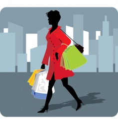 Shopping girl vector image