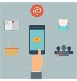 Set of flat design web icons for mobile phone Set of flat design web icons for mobile phone vector image