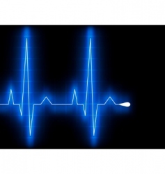 Blue heart beat EKG graph vector image