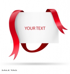 Blank sale tag red ribbons vector image