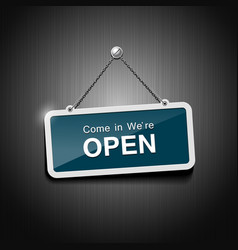 Open signs hanging with chain vector image