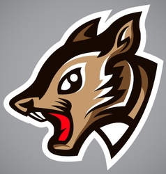 Squirrel head gray shield logo vector image