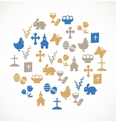 Easter icons vector image