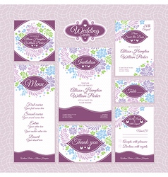Set of floral wedding cards vector image