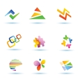 Set of abstract icons logo templates vector image