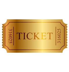 Gold ticket vector image
