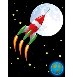 Rocket ship in space vector image