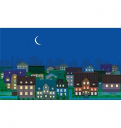 Townhouses night Townhouses night vector image