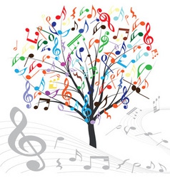 Music tree vector design element vintage backgroun Music tree vector design element vintage backgroun vector image