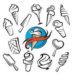 Ice creams set vector image