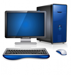 Computer workstation vector image