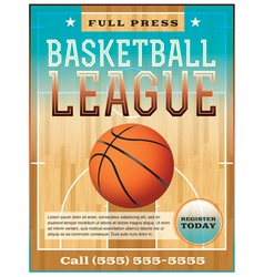 Basketball League Flyer or Poster vector image