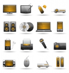 Electronic icon set vector image