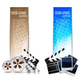 Set of banners with cinema element vector image