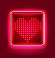 Heart glowing neon headboard vector image