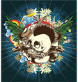 Skull background vector image