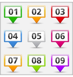 Map Pins with Numbers vector image