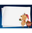 Paper sheets and reindeer vector image