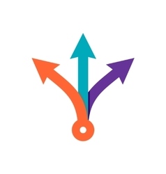 Three way direction color arrows vector image