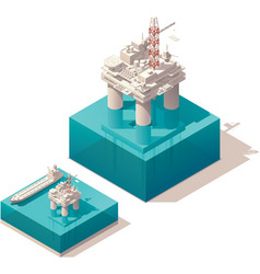 Isometric oil platform vector image