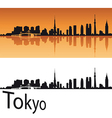Tokyo skyline in orange background vector image