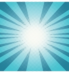 Pop art sun rays blue background vector image