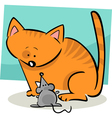 Cat and mouse vector image