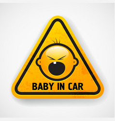 Baby in car sign vector image